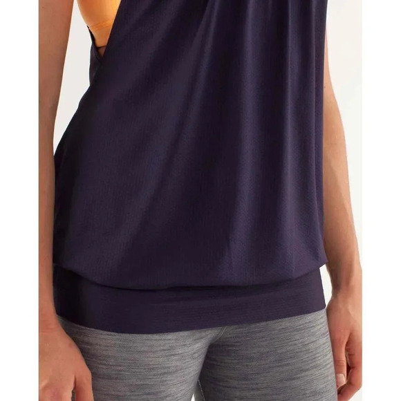 Lululemon Women's 4 No Limits Tank Top - Black Swan / Creamsicle Pop - Picture 9 of 13